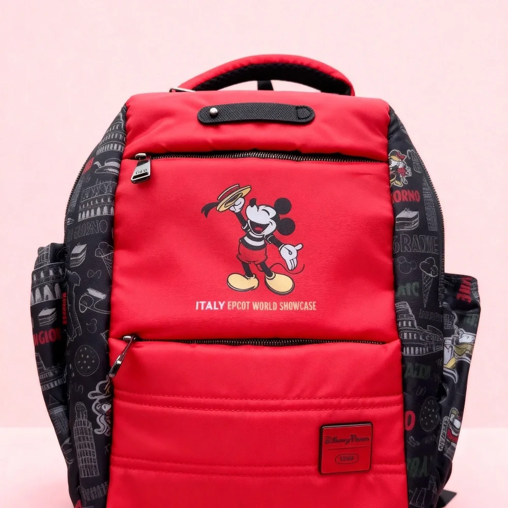 Disney Lug Italy EPCOT Backpack + Matching Minnie Ears Set NWT Parks Exclusive - Picture 3 of 6